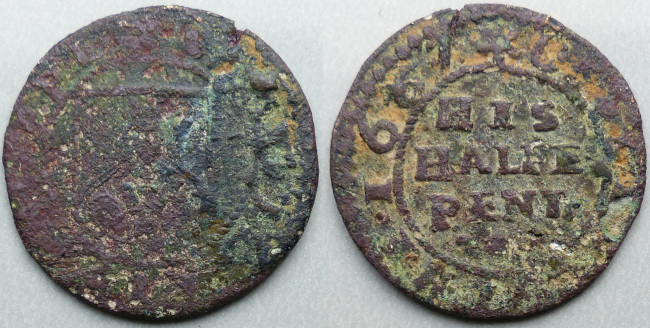 Lincoln, Samuell Aistroppe 1667 halfpenny